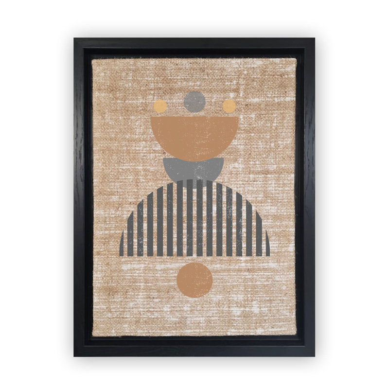 Peinture décorative sur toile, H 26 po x l 18,1 po, Brun / Gris, Noir
