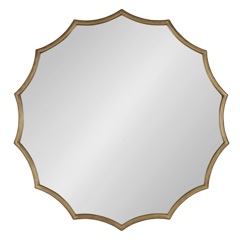 Jeronima Sunburst Metal Wall Mirror, Gold, 32.75" x 34"