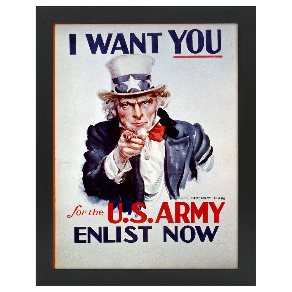 Leinwandbild Vintage War Propaganda Poster Army