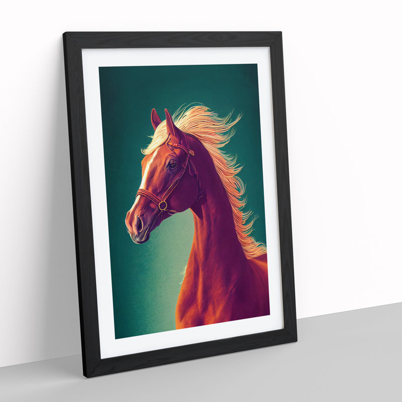 XV1022-1045X Beauty Of A Horse - Print, White, Black, 64cm H x 46cm W x 2cm D