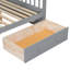 Lit superposé convertible simple au-dessus d'un lit double gris avec tiroirs, pin et construction, structure solide, garde-corps en forme de clôture pour la sécurité, assemblage rapide, assemblage rapide-1322648956