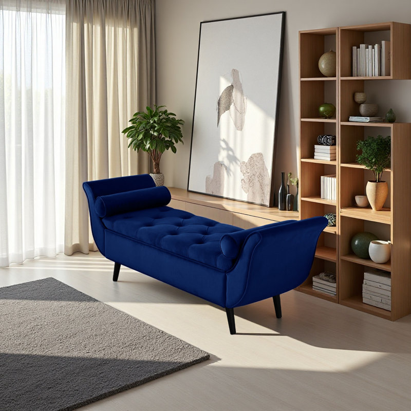 Banc de rangement Villance, Bleu marine