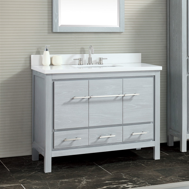 Ensemble de meuble-lavabo simple 43 po Riley, Blanc