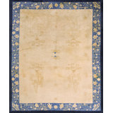 Antique Chinese Warm Light Cream Color Room Size Peking Carpet