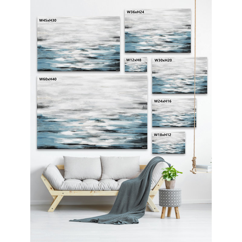 « reflective sea », reproduction sur toile tendue, H 8 po x l 12 po x P 1,5 po, Toile tendue
