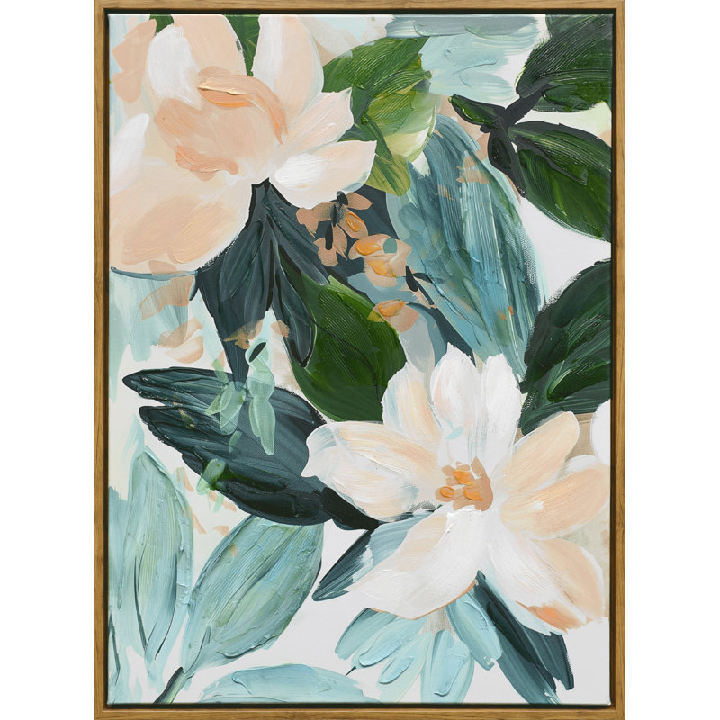 "Floral Serenity I", art mural sur toile encadrée - 20 "x 28"