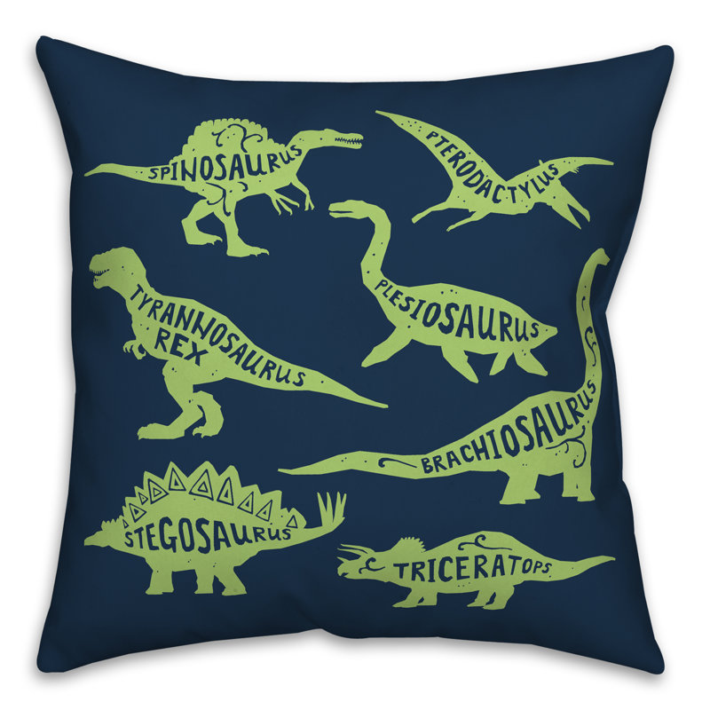  Coussin Dino, 16 po x 1 po, Vert