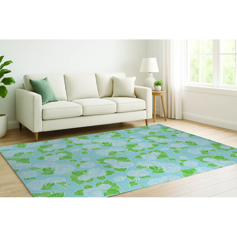 Hydrangea Low Pile Decorative Indoor Area Rug, Rectangle 2' x 3'