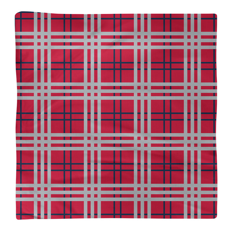 Serviette de table de luxe en retour New England, L 10 po x l 10 po, Rouge / bleu nautique / argent nouveau siècle, polyester