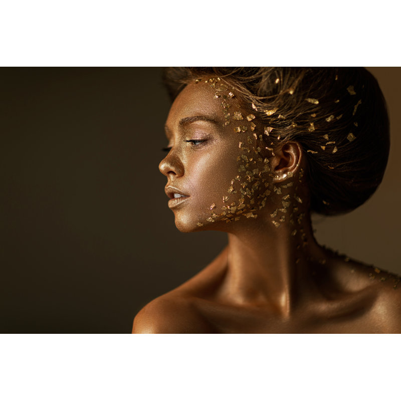 Golden Shiny Makeup by Erstudiostok - Wrapped Canvas Print, 20cm H x 30cm W x 3.8cm D