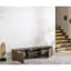 Meuble télé à 2 portes et 2 armoires, noyer moderne Mid-Century 66 po, bois massif, look et moderne, 66 po, blanc et noyer