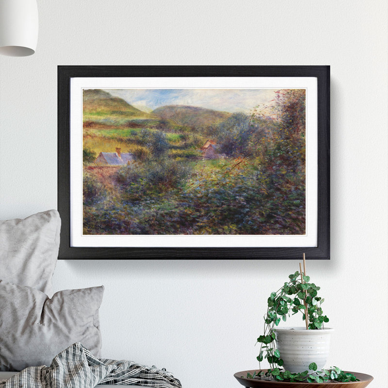 Environs of Berneval by Pierre-Auguste Renoir - Picture Frame Painting, 36cm H x 48cm W x 2cm D, Black Framed