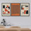 Mid Century Shape Watercolor Misty Abstract, reproduction encadrée sur toile, 3 pièces