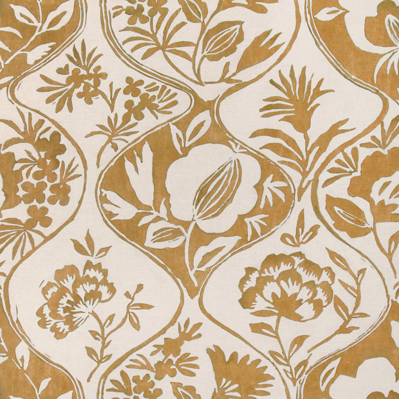 Calathea Print, Gold/Beige