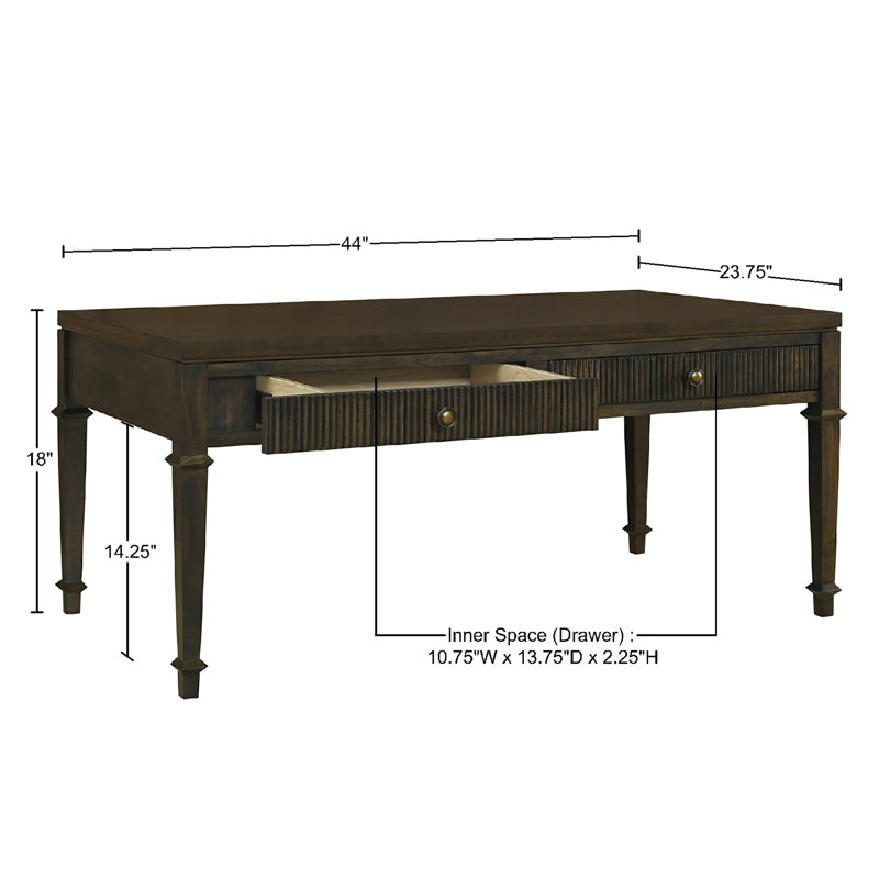 Lily Pond Kenna Fluted 2-drawer Coffee Table