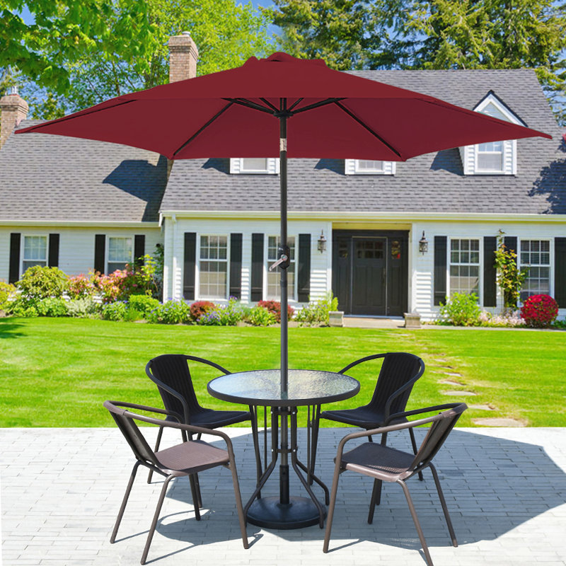 Prado Traditional Parasol, 235cm H x 270cm W x 270cm D, Wine Red