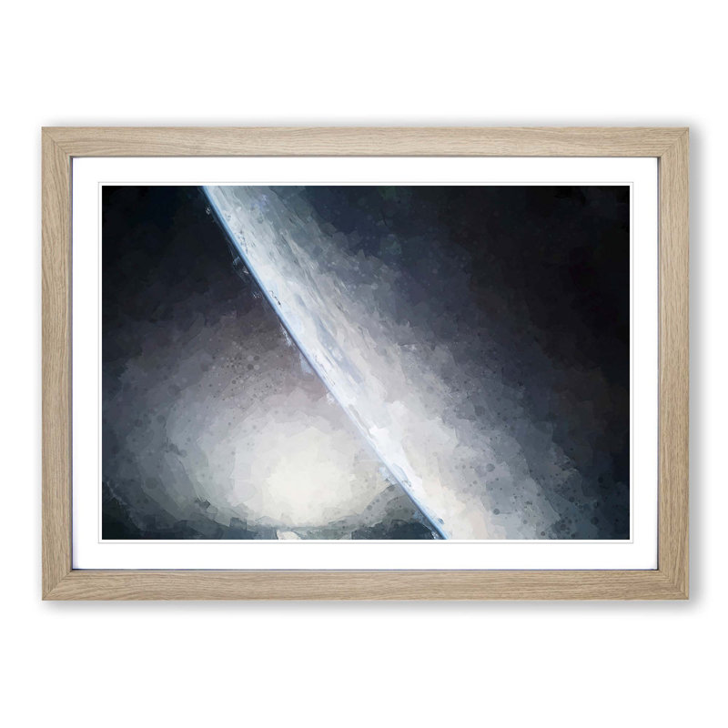The Edge of the Earth in Abstract - Picture Frame Graphic Art Print, 36cm H x 48cm W x 2cm D, Oak Framed