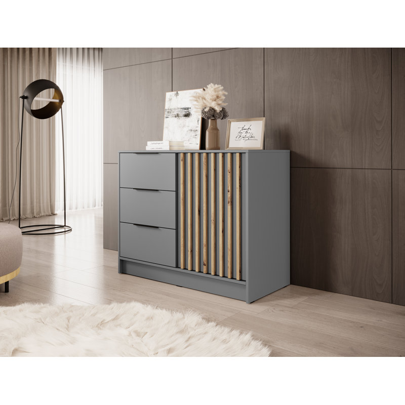 Juila 105cm Sideboard, Light Grey/Brown