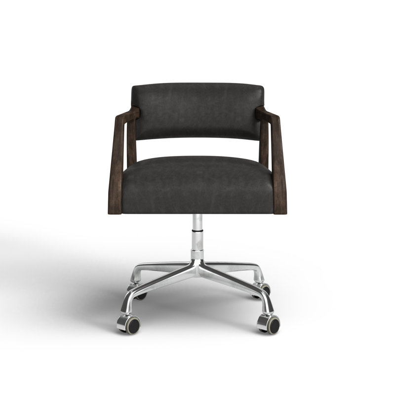 Crissy Genuine Leather Task Chair, Black