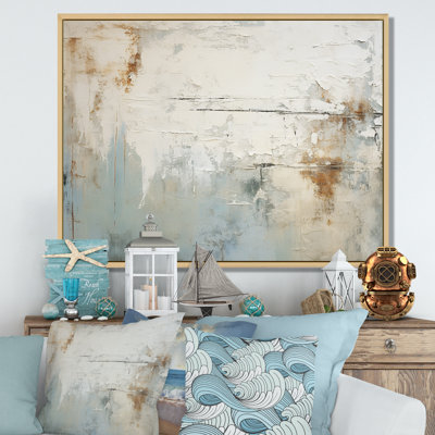 Poitras Minimalism Beige And Grey Wave Horizon - Abstract Collages Wall Decor