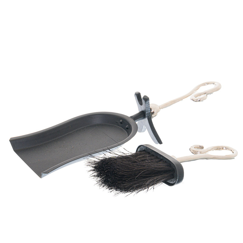 Emiliya Metal Fireplace Tool Set, Matte Black/White