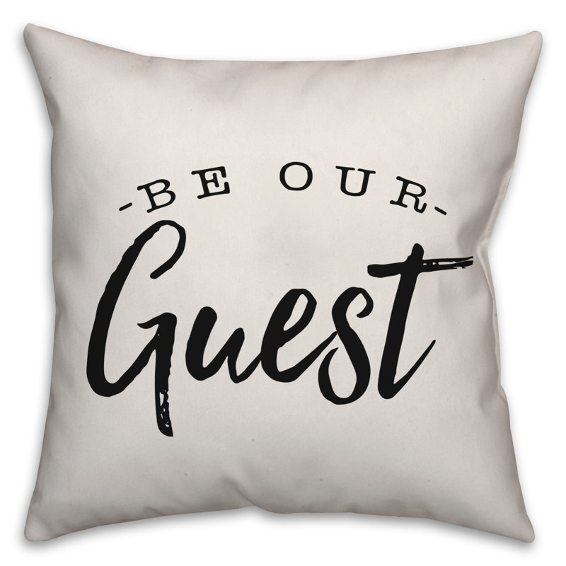  Coussin intérieur / extérieur Be Our Invité, H 20 po x l 20 po, Blanc cassé / noir