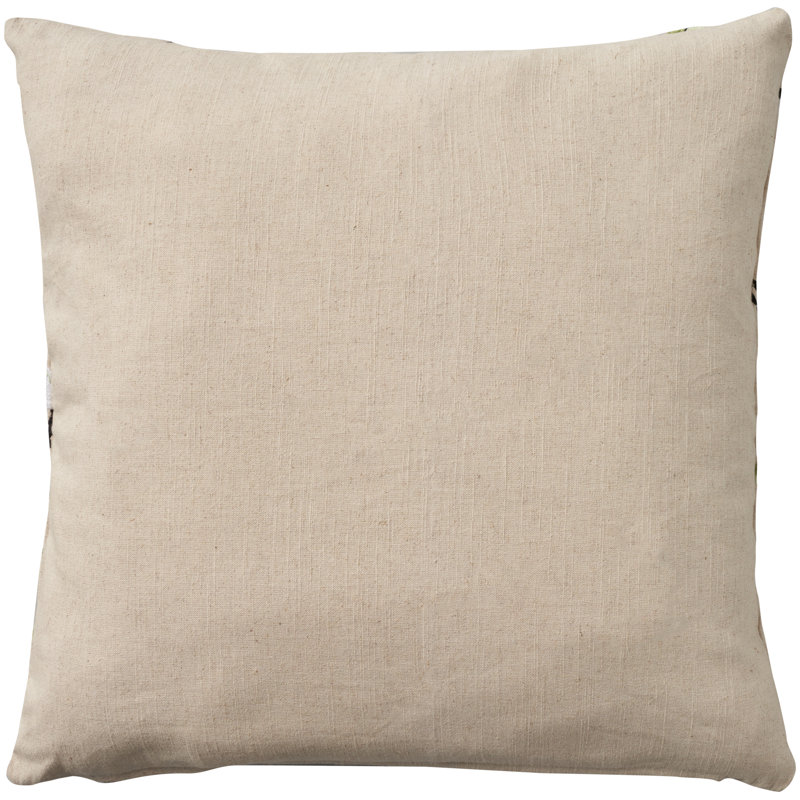 Multicolor Embroidered Cotton Euro Floral Pillow Cover