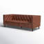  Canapé Chesterfield en cuir véritable 84 po-193946136
