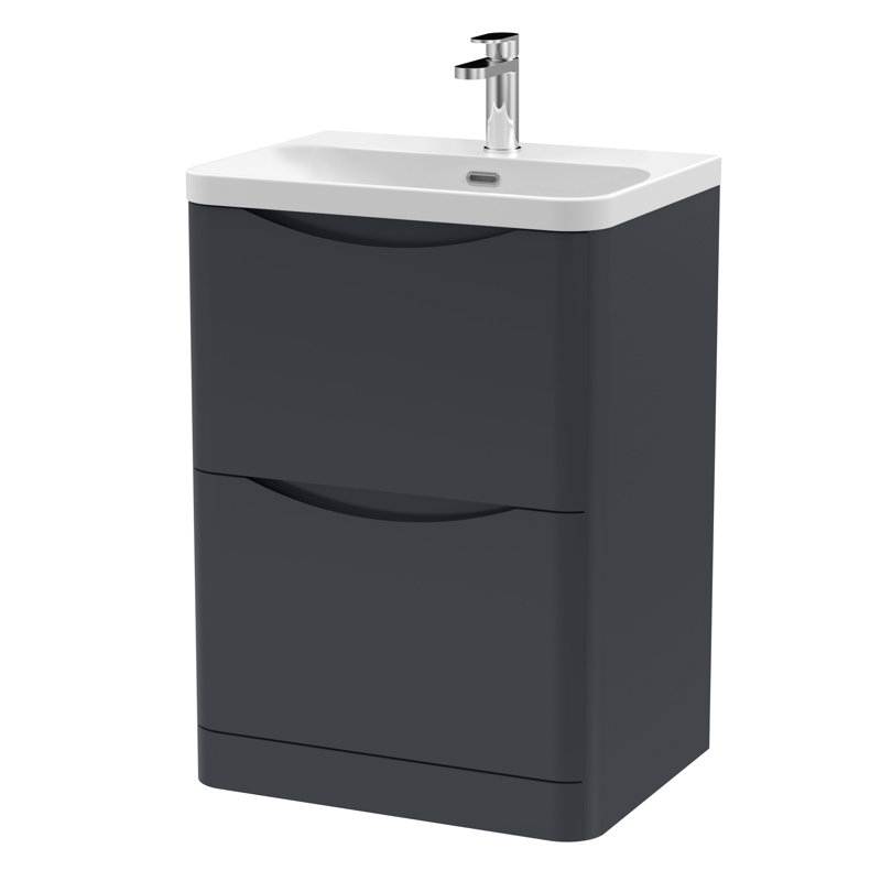 Lunar Bathroom Vanity, Soft Black, 60.7 cm W