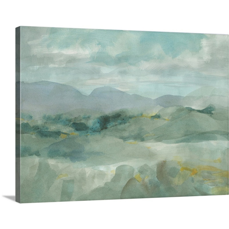 Reproduction d’art sur toile, "Green Mountain View" par Kamisaka sekka, Toile tendue, H 12 po x l 16 po x P 1,25 po