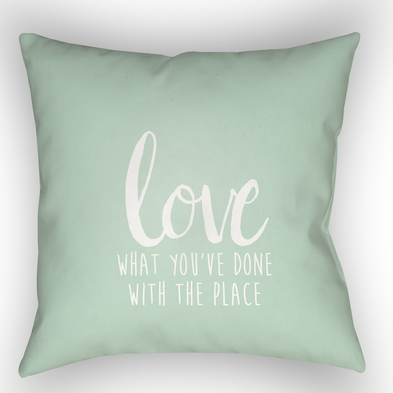 Outdoor Throw Pillow, 18" H x 18" W x 4" D, Blue