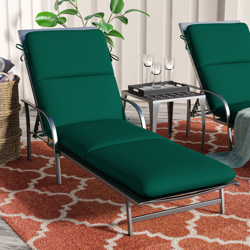 Coussin de chaise longue d'extérieur 1 pièce Murphie Marlowe Sunbrella®, Tissu performance vert forêt