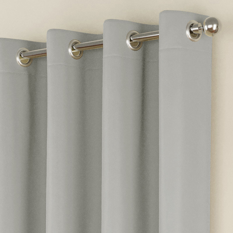 Stefany Room Darkening Curtain, 117 W x 137 D cm, Grey