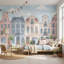 Maison de ville papier peint aquarelle architecture murale-2120459392-2120459394