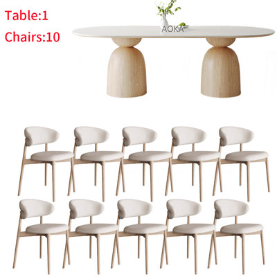 Ensemble de table ronde en bois massif de style italien 94,4 po