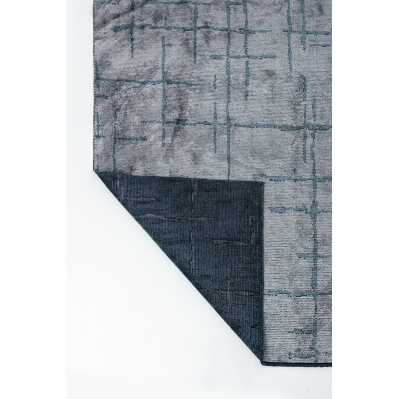 Rapture Gray/Blue Luxury Area Rug, Rectangle 7'10" x 11'2"