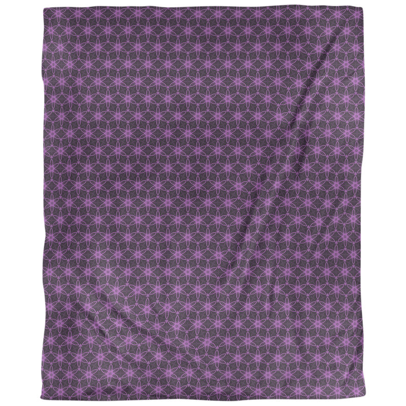 Tissu à cercles ornés, Mauve, L 56 po x l 36 po, Coton peigné de base