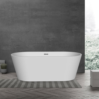66.44'' x 30'' Freestanding Soaking Acrylic Bathtub