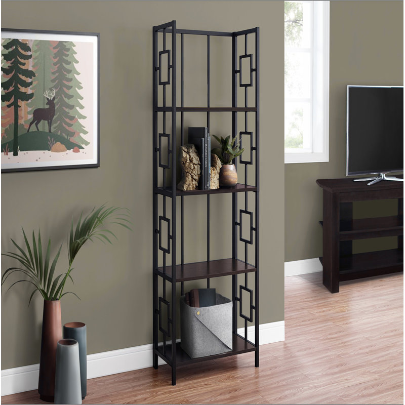 Bibliothèque, bibliothèque, étagère, 4 niveaux, h 62 po, bureau, chambre à coucher
