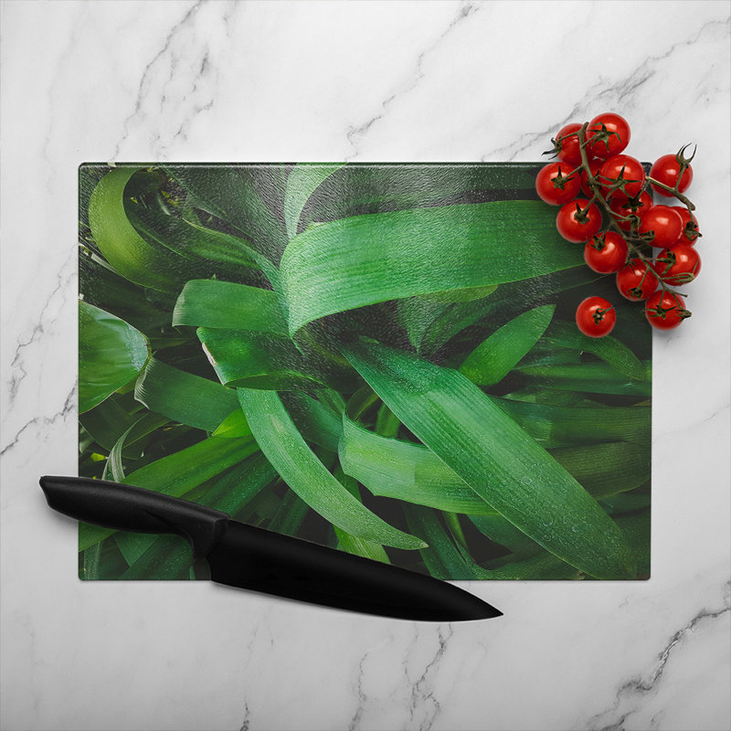 Atmospheric background, Selective focus Designer Glass Chopping Board, 40cm L x 28cm W