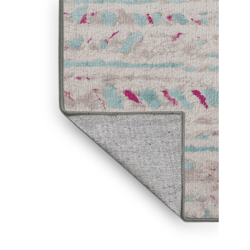 Machine Washable Gray Area Rug, Square 5'