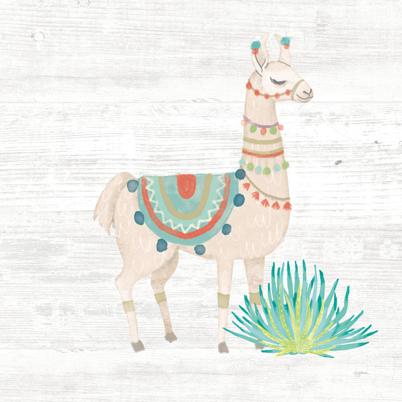 Lovely Llamas II No Cactus by Mary Urban - Wrapped Canvas Print, 76cm H x 76cm W