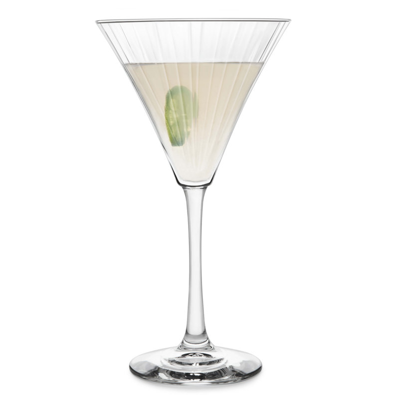 Libbey Paneled Clear Glass Martini Cocktail Set of 4