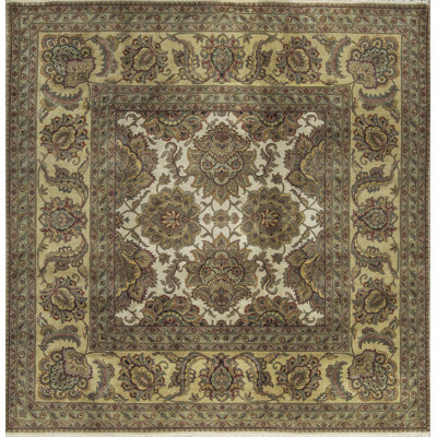 Hand-Knotted High-Quality Brown Square Area Rug