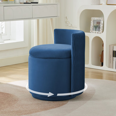 Fauteuil demi-tonneau pivotant rembourré avec rangement