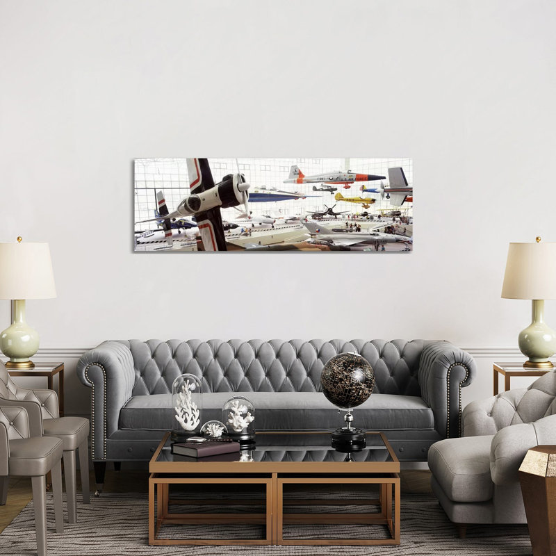 Interiors Of A Museum, Museum Of Flight, Seattle, Washington State, USA - Wrapped Canvas Panoramic Print