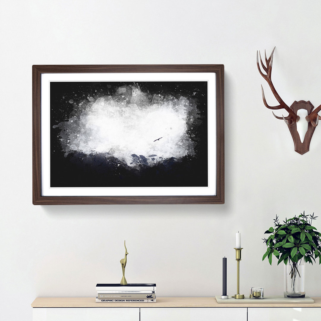 Eagle Flying Over Colca Canyon Paint Splash - Framed Print