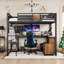 Lit mezzanine Smart Smart avec bureau intégré et rangement, structure en métal sans bruit-1040115331