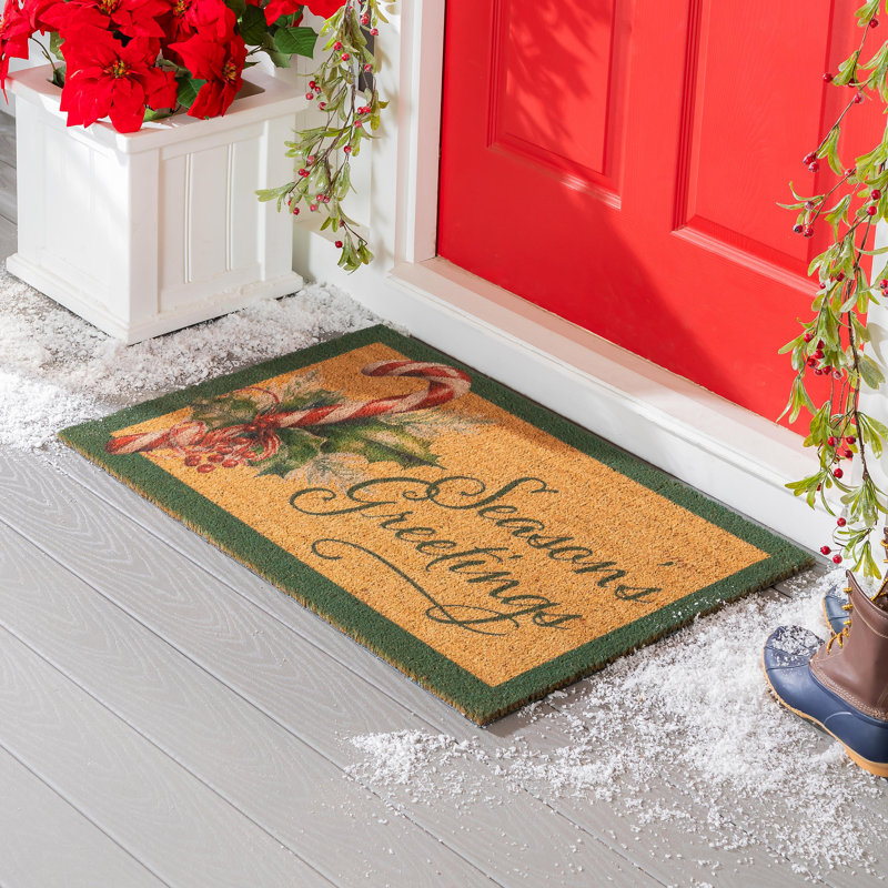 Season's Greetings, tapis en fibre de coco, 24 po x 36