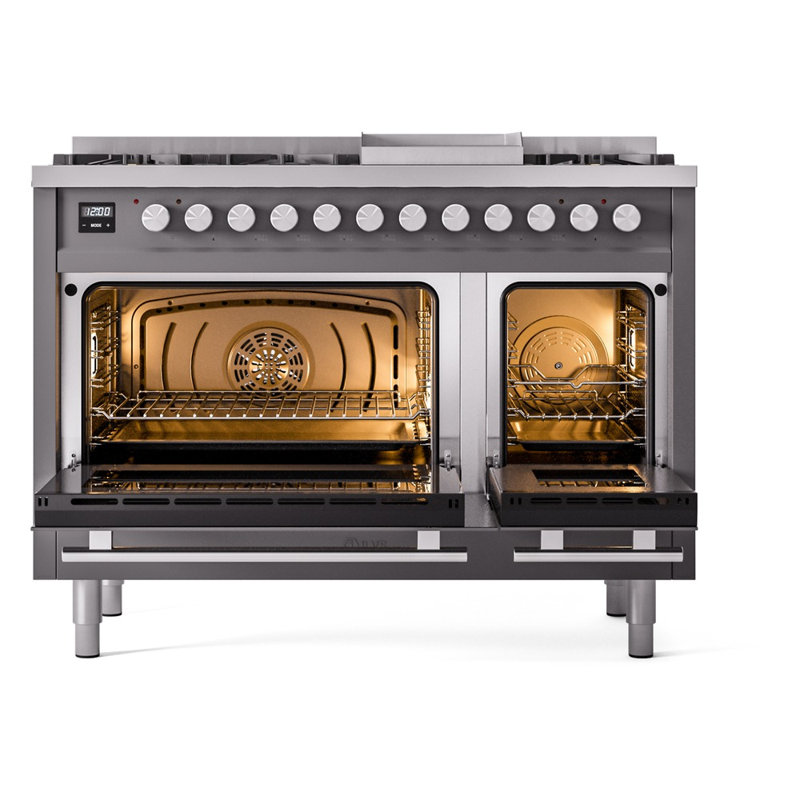 ILVE Professional Plus II 48 Dual Fuel Range , Graphite Matte, Liquid Propane